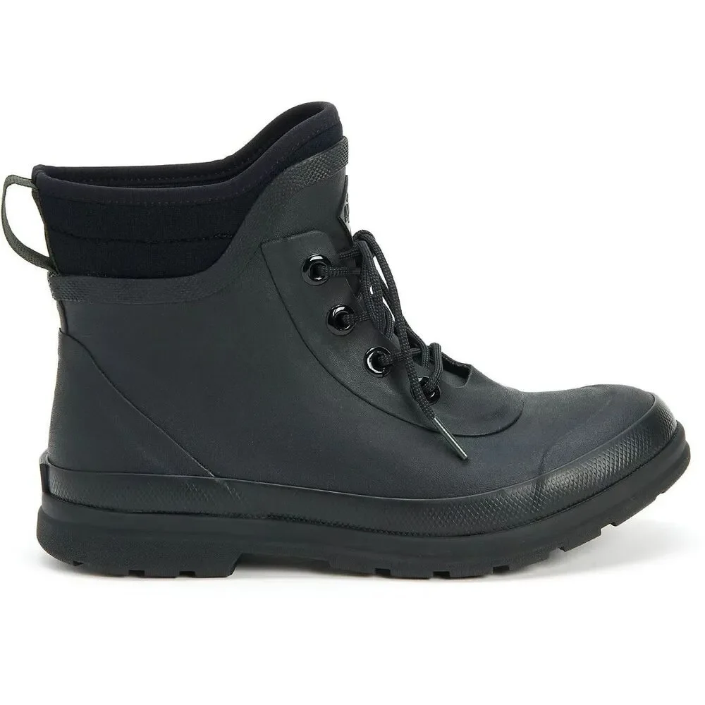 Muck Boot Women's Original Lace Up Boots Waterproof 8 Black Rain Snow Work Boots